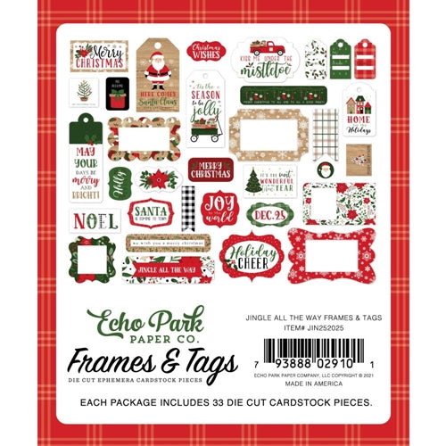 Simon Says Stamp! Echo Park JINGLE ALL THE WAY Ephemera Frames And Tags jin252025*