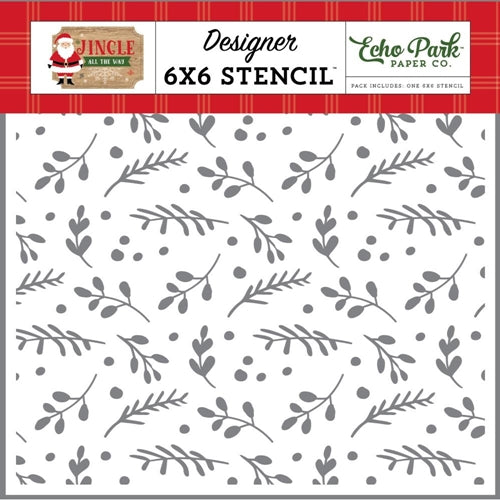 Simon Says Stamp! Echo Park BOUGHS OF HOLLY 6 x 6 Stencil jin252033