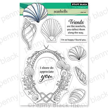 Simon Says Stamp! Penny Black Clear Stamps SEASHELLS 30-843*