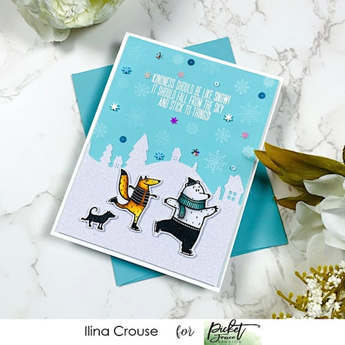 Simon Says Stamp! Picket Fence Studios A HAPPY WINTER TO YOU Clear Stamps c121*