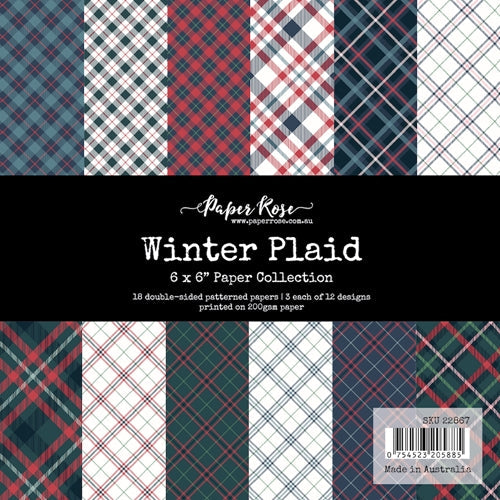 Simon Says Stamp! Paper Rose WINTER PLAID 6x6 Paper Pack 22867