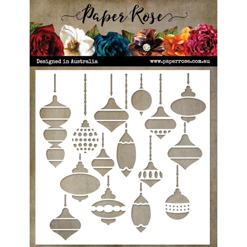 Simon Says Stamp! Paper Rose CHRISTMAS BAUBLES 6x6 Stencil 22417