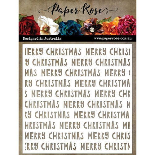 Simon Says Stamp! Paper Rose WONKY MERRY CHRISTMAS TEXT 6x6 Stencil 22435