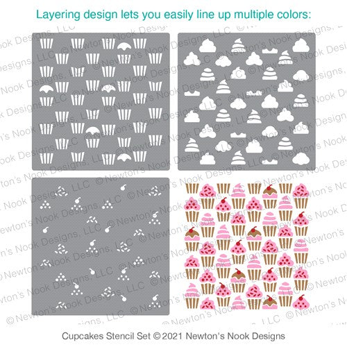 Simon Says Stamp! Newton's Nook Designs CUPCAKE Stencils NN2107T01