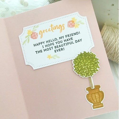 Simon Says Stamp! Papertrey Ink INSIDE GREETINGS HAPPY HELLO Mini Clear Stamps 1313