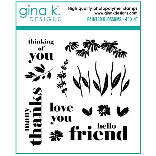 Simon Says Stamp! Gina K Designs PAINTED BLOSSOMS Clear Stamps gkd109