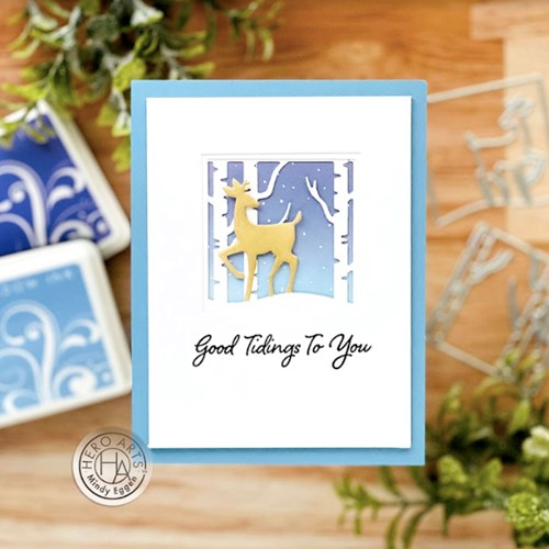 Simon Says Stamp! Hero Arts LOOKING GLASS WINTER FOREST Dies DI909