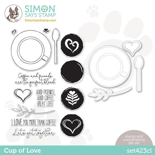 Simon Says Stamp! Simon Says Stamps and Dies CUP OF LOVE set423cl