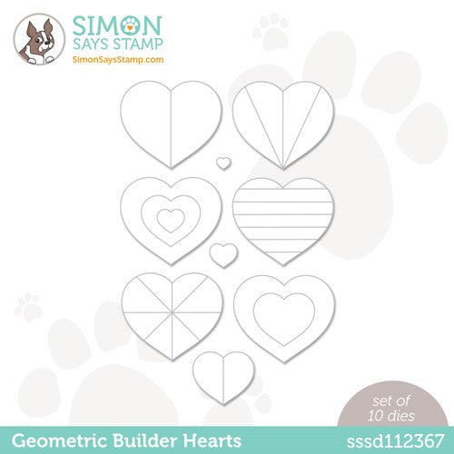 Simon Says Stamp! Simon Says Stamp GEOMETRIC BUILDERS HEARTS Wafer Dies sssd112367