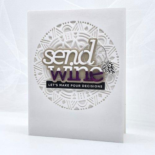 Simon Says Stamp! CZ Design Sentiment Strips REVERSE SEND WINE AND HUGS czg024