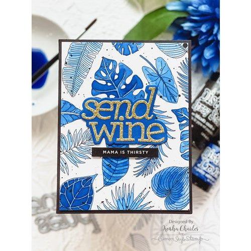 Simon Says Stamp! CZ Design Sentiment Strips REVERSE SEND WINE AND HUGS czg024