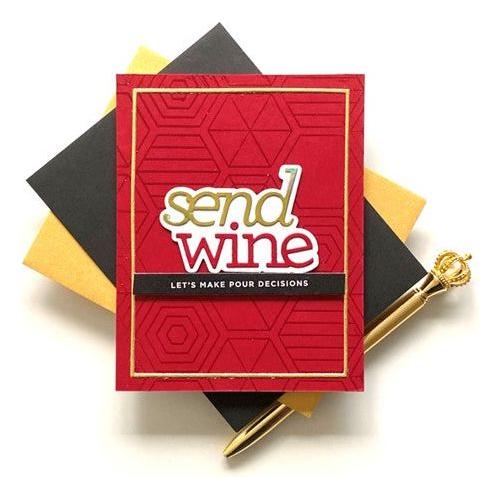 Simon Says Stamp! CZ Design Sentiment Strips REVERSE SEND WINE AND HUGS czg024
