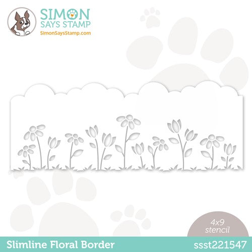 Simon Says Stamp! Simon Says Stamp Stencil SLIMLINE FLORAL BORDER ssst221547