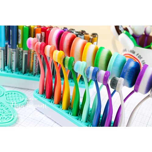 Craft Ink Blending Brushes,Ink Blending Tools 10 Colorful Pack Set Broad  Application Assortment Crafter Color Coded Handles （Brush Head Diameter  1.14