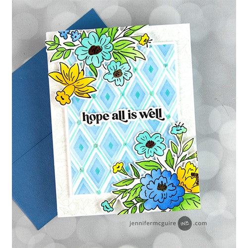 Simon Says Stamp! PinkFresh Studio HAPPY BLOOMS FRAME Cling Stamp 121121 | color-code:ALT01