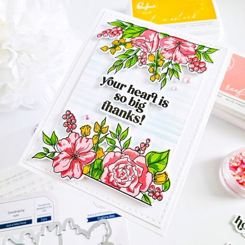Simon Says Stamp! PinkFresh Studio JUST A HELLO FLORAL Clear Stamp Set 121421 | color-code:ALT08
