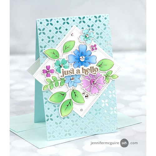 Simon Says Stamp! PinkFresh Studio JUST A HELLO FLORAL Clear Stamp Set 121421 | color-code:ALT14