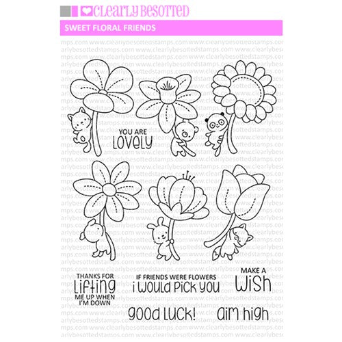 Simon Says Stamp! Clearly Besotted SWEET FLORAL FRIENDS Clear Stamps
