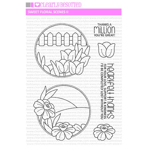 Simon Says Stamp! Clearly Besotted SWEET FLORAL SCENES 2 Clear Stamps