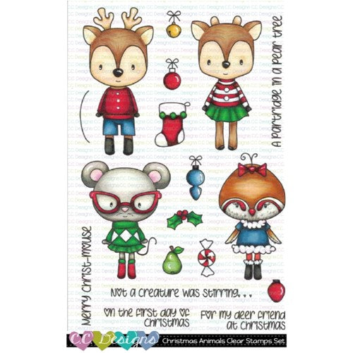 Simon Says Stamp! C.C. Designs CHRISTMAS ANIMALS Clear Stamp Set ccd0225