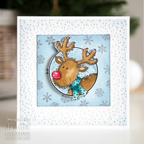 Simon Says Stamp! Woodware Craft Collection FESTIVE FUZZIES MINI REINDEER Clear Stamp jgm023