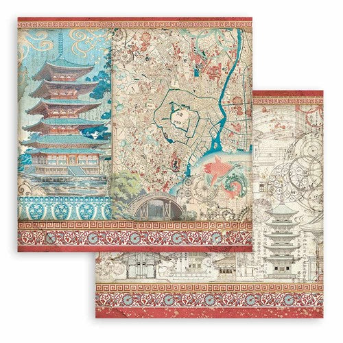 Simon Says Stamp! Stamperia SIR VAGABOND IN JAPAN 12x12 Paper sbbl95