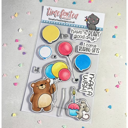 Simon Says Stamp! Time For Tea Designs BIRTHDAY BEAR Clear Stamps*