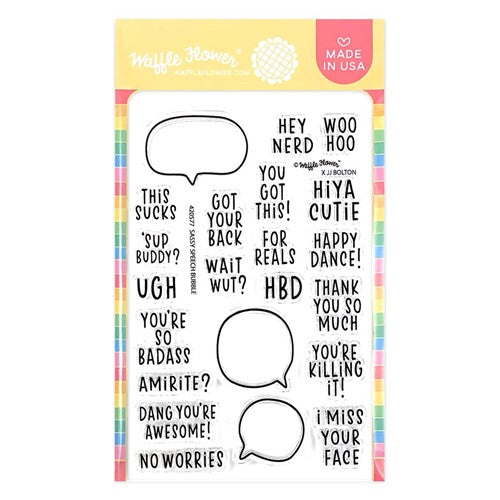 Simon Says Stamp! Waffle Flower SASSY SPEECH BUBBLE Clear Stamps 420577