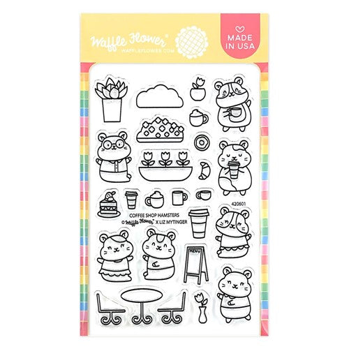 Simon Says Stamp! Waffle Flower COFFEE SHOP HAMSTERS Clear Stamps 420601*