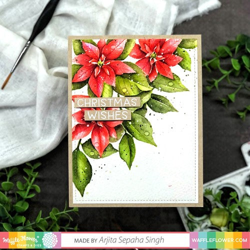 Simon Says Stamp! Waffle Flower POINSETTIA BLOOMS Clear Stamps 420811*