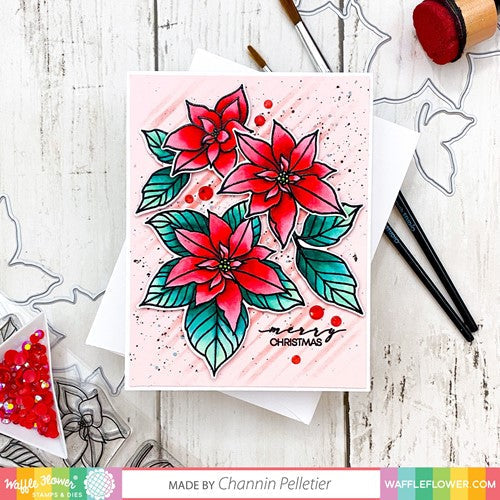 Simon Says Stamp! Waffle Flower POINSETTIA BLOOMS Clear Stamps 420811*