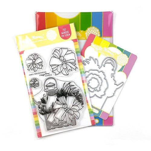Simon Says Stamp! Waffle Flower BOW CENTERPIECE Clear Stamp and Die Combo WFC813*