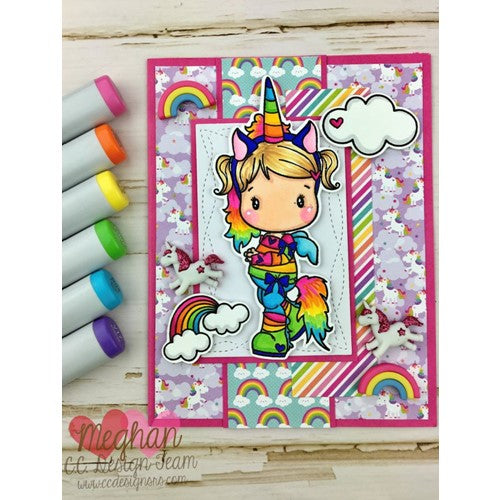 Simon Says Stamp! C.C. Designs UNICORN AND RAINBOW Clear Stamp Set ccd0193*