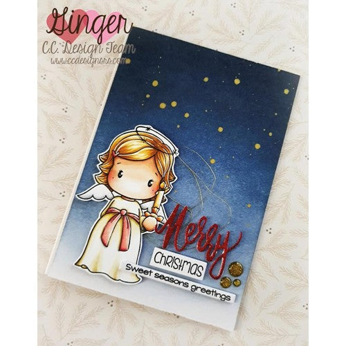 Simon Says Stamp! C.C. Designs CANDLE ANGEL SWISSIE Clear Stamp Set ccd0218