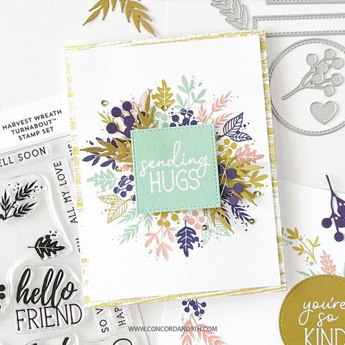 Simon Says Stamp! Concord & 9th HARVEST WREATH TURNABOUT Clear Stamps 11168
