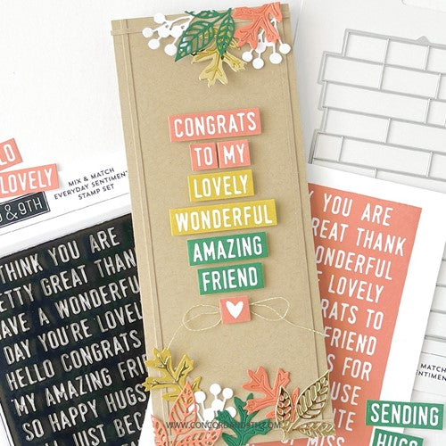 Simon Says Stamp! Concord & 9th MIX AND MATCH EVERYDAY SENTIMENTS Dies 11175