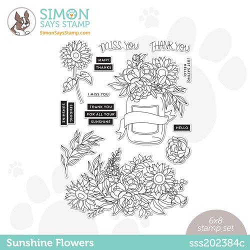 Simon Says Stamp! Simon Says Clear Stamps SUNSHINE FLOWERS sss202384c *