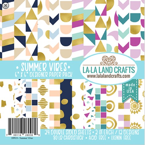 Simon Says Stamp! La-La Land Crafts SUMMER VIBES 6 x 6 Paper Pack DP018*