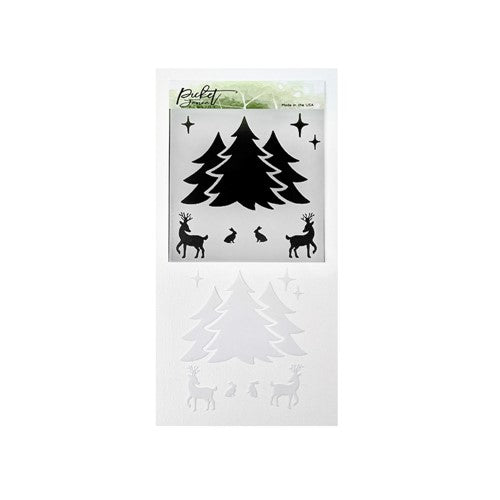 Simon Says Stamp! Picket Fence Studios A WINTER SCENE Stencil sc255*