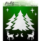 Simon Says Stamp! Picket Fence Studios A WINTER SCENE Stencil sc255*