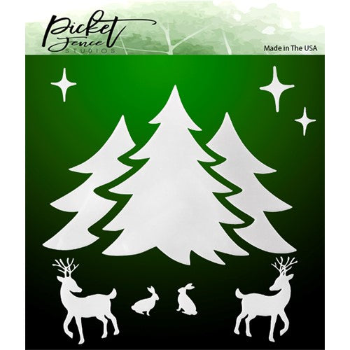Simon Says Stamp! Picket Fence Studios A WINTER SCENE Stencil sc255*