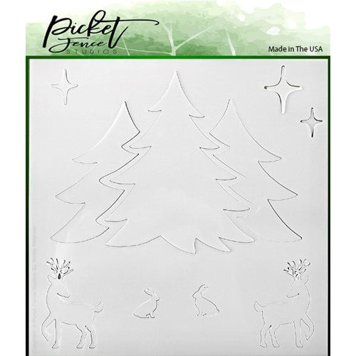 Simon Says Stamp! Picket Fence Studios A WINTER SCENE Stencil sc255*