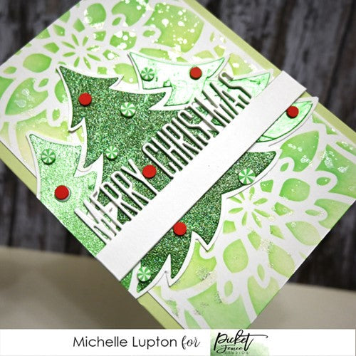 Simon Says Stamp! Picket Fence Studios A WINTER SCENE Stencil sc255*