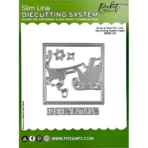 Simon Says Stamp! Picket Fence Studios SANTA IS HERE Slim Line Die Cutting System Insert sdcs124*