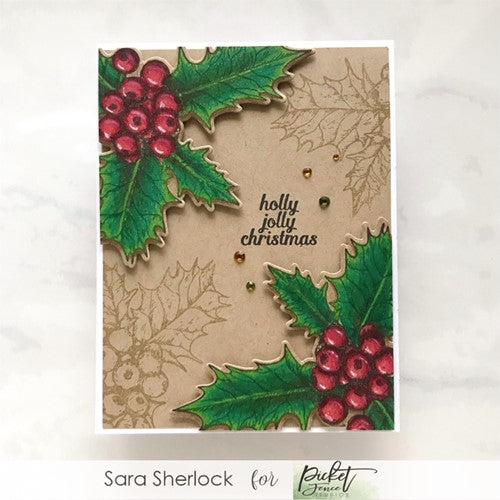 Simon Says Stamp! Picket Fence Studios HOLLY JOLLY CHRISTMAS Clear Stamps c118