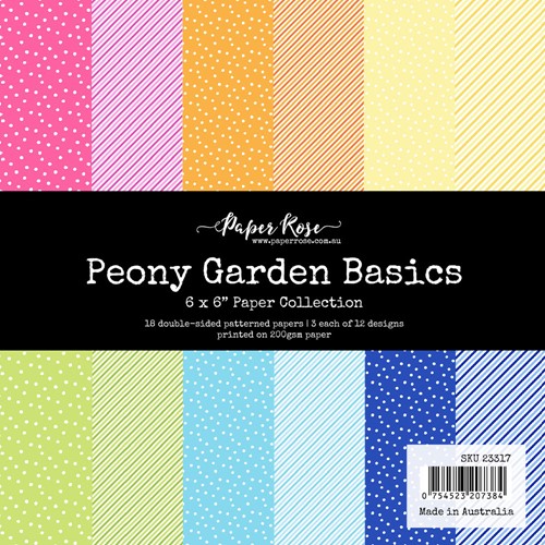Simon Says Stamp! Paper Rose PEONY GARDEN BASICS 6x6 Paper Pack 23317