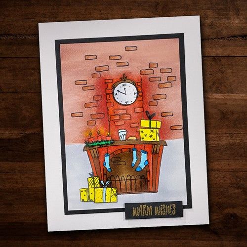Simon Says Stamp! Paper Rose FESTIVE FIREPLACE Clear Stamp Set 23383*
