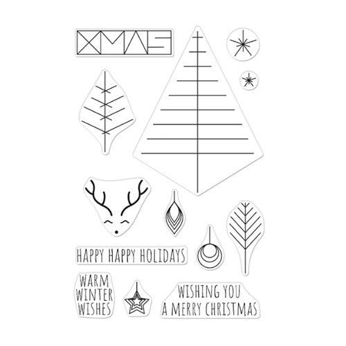 Simon Says Stamp! Hero Arts Clear Stamps GRAPHIC LINES HOLIDAY CM561*