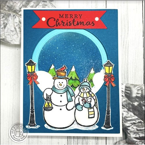Simon Says Stamp! Hero Arts MERRY SNOWMEN Clear Stamp and Die Combo SB291