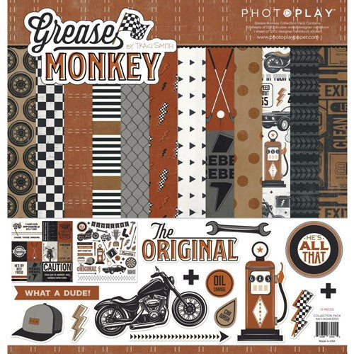 Simon Says Stamp! PhotoPlay GREASE MONKEY 12 x 12 Collection Pack gmk3055